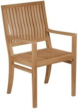 Solid Teak Arm Chair - 21"W / 22"D / 36"H, Arm Height 25", Seat Height 17", 19 Pounds