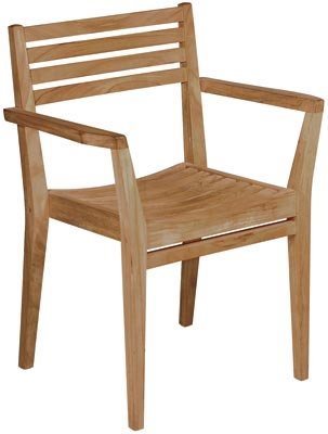 Solid Teak Stacking Arm Chair